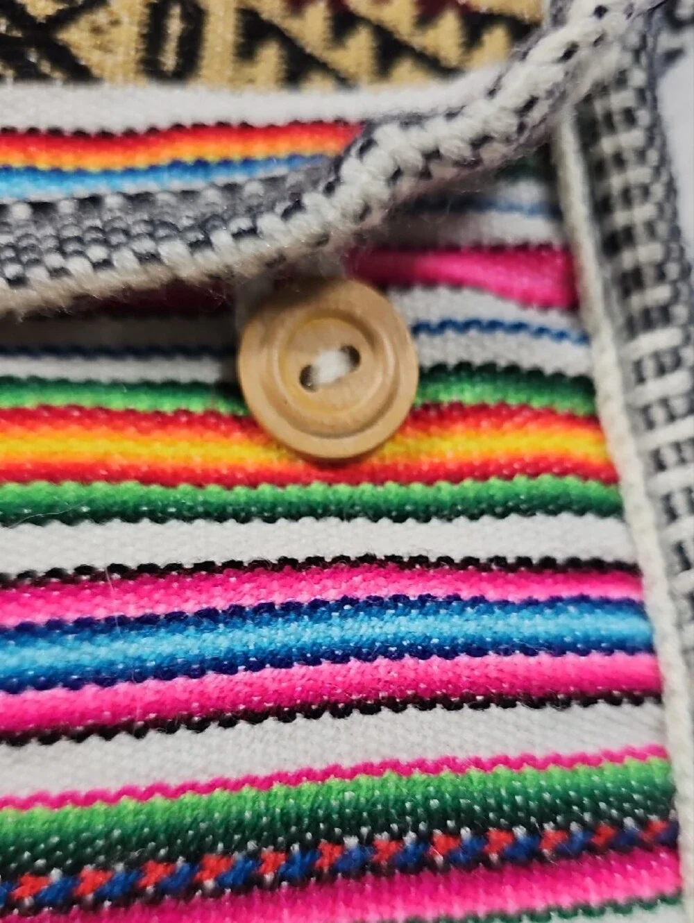 Source Unknown Multicolor Striped Ethnic Crossbody Bag